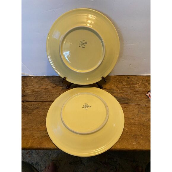 Fiestaware Two Retired Yellow 10 ½” Classic Rim Dinner Plates - Picture 2 of 4
